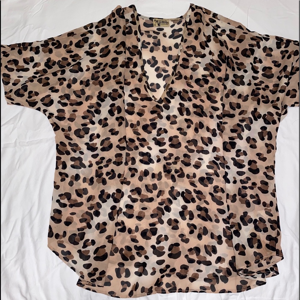 Leopard print Show Me Your MuMu tunic/coverup